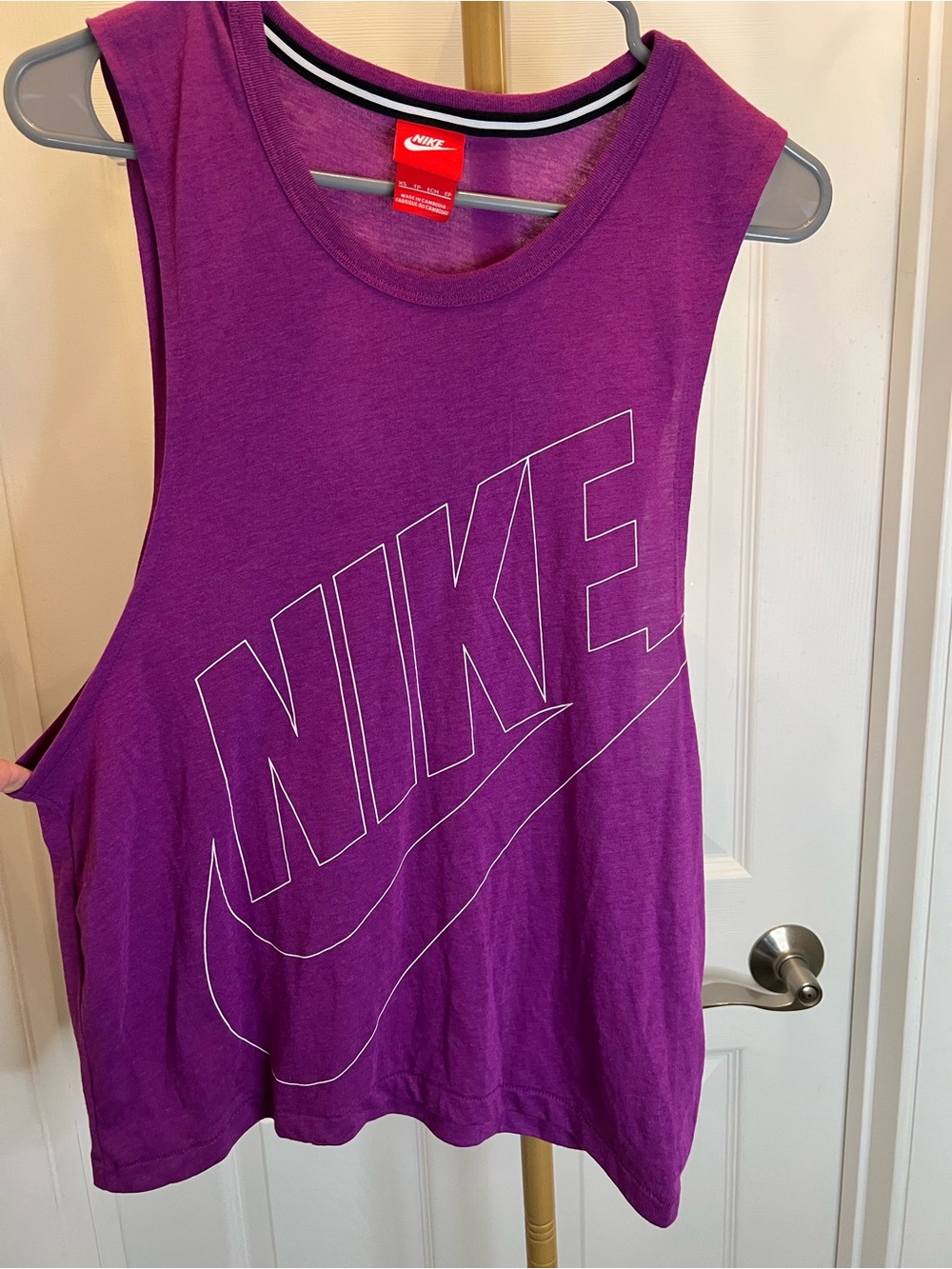Nike Purple Muscle Tee with Outline Logo